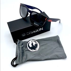 DRAGON SUNGLASSES POLISHED BLACK BRAND NEW W/ CASE